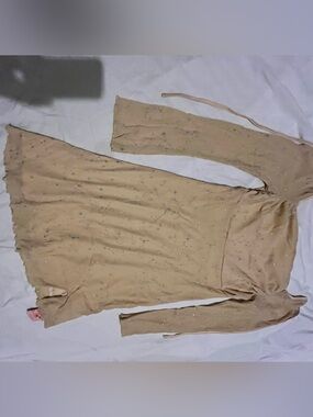 SHEIN Cream Beige Long Sleeve Dress with Sparkle
